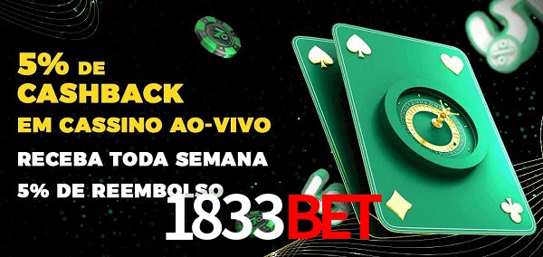 Promoções do cassino ao Vivo 1833bet